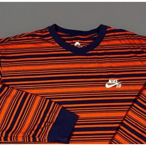 The Nike Tee SB Stripe HO2 Men XL Loose Fit Long Sleeve Shirt -EUC